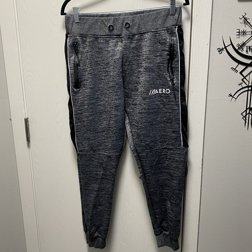 Men's Aeropostale Joggers Aero Athletic Sweats Medium Gray